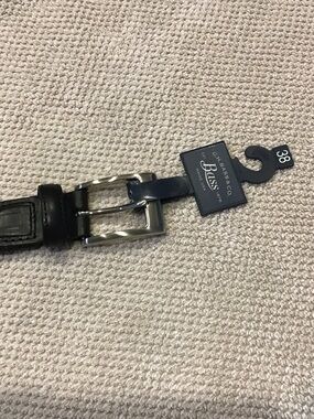 Bass Black Leather Men's Belt